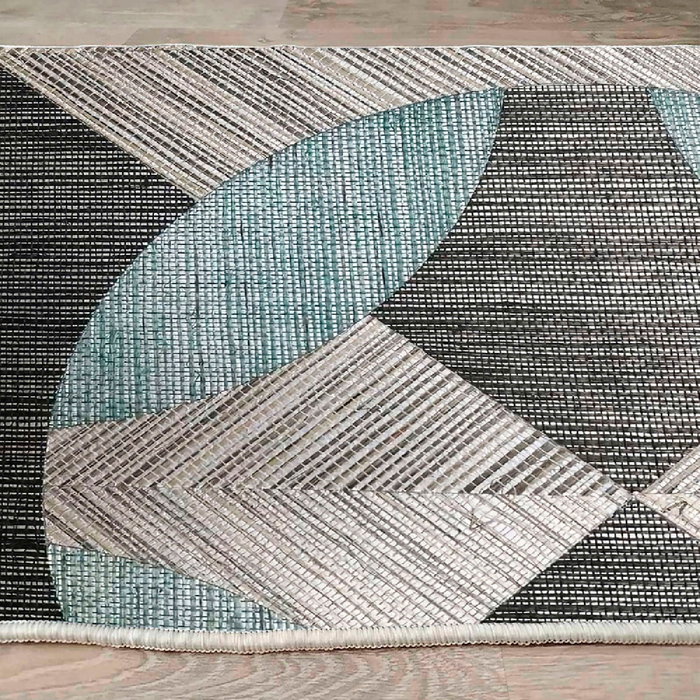 Conceptum Alfombra de Algodón 160 x 230 cm Azul, Gris y Negro